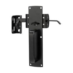 Self-Closing Thumb Gate Latch - Heavy Duty for Wooden, Metal & Vinyl Fences - Black Finish