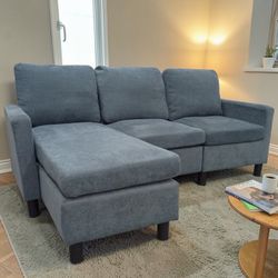 Small Blue Sectional Couch 