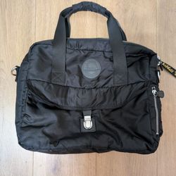 Dr. Martens Leather Messenger Bag Black Nylon Smooth Front and Buckle