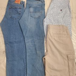 4 Mens Jeans And Shorts Size 34.