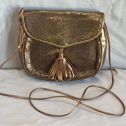 Whiting & Davis Gold Mesh Purse Convertible to Clutch