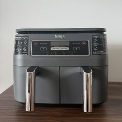 Ninja - Foodi 6-in-1 8-qt. 2-Basket Air Fryer with DualZone Technology & Air Fry, Roast, Broil, Bake, Reheat & Dehydrate - Dark Gray