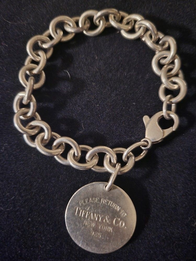 Tiffany & Co Circle Charm Bracelet 925 Silver