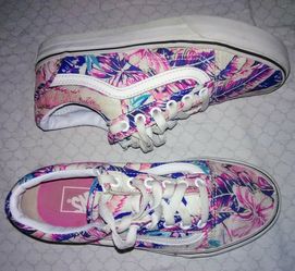 Floral print Vans- Women's size 6
