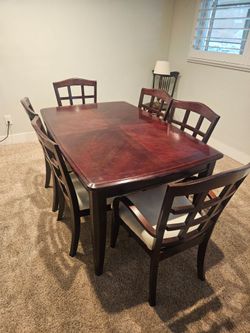 Cherry Wood Dining Table and Chairs