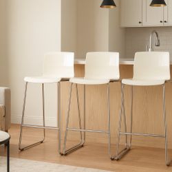 Modern White Bar Stools – Lightweight, Durable & Easy to Clean