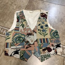 Looney Tunes Vintage Tapestry Vest Men Size L
