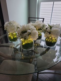 4 Floral Centerpieces with lights