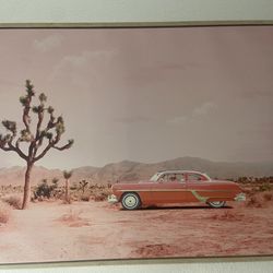 Canvas Print Vintage Car Joshua Tree