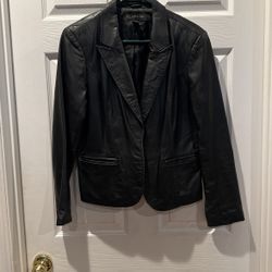 INC Black Leather Jacket Medium