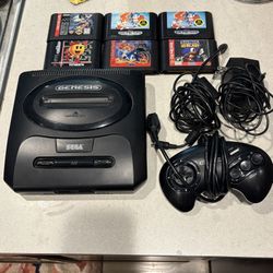 Sega Genesis Model 2 With 6 Games