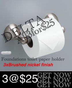 🚽🚽🚽 3 Delta Foundations Brushed Nickel Toilet Paper Holders – $25for All 3