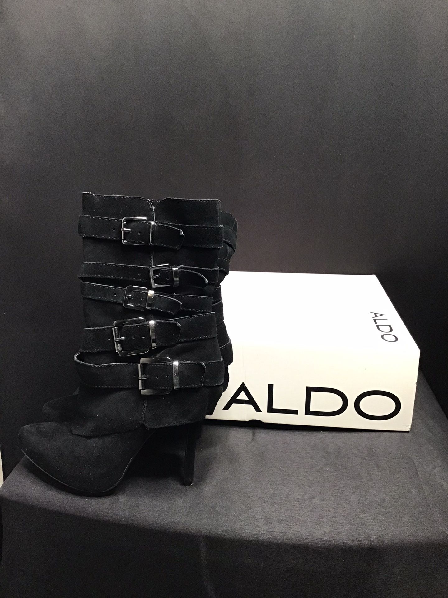 Black Womens Aldo  Buckle Boots (Size 6)