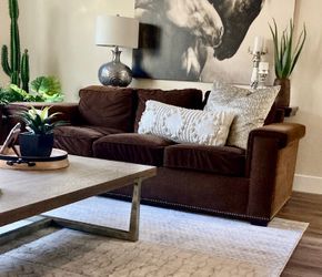 Modern Designer Style Sofa – Neutral Brown