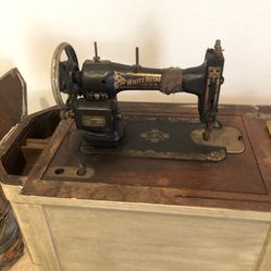 Vintage White Rotary Electric Sewing Machine