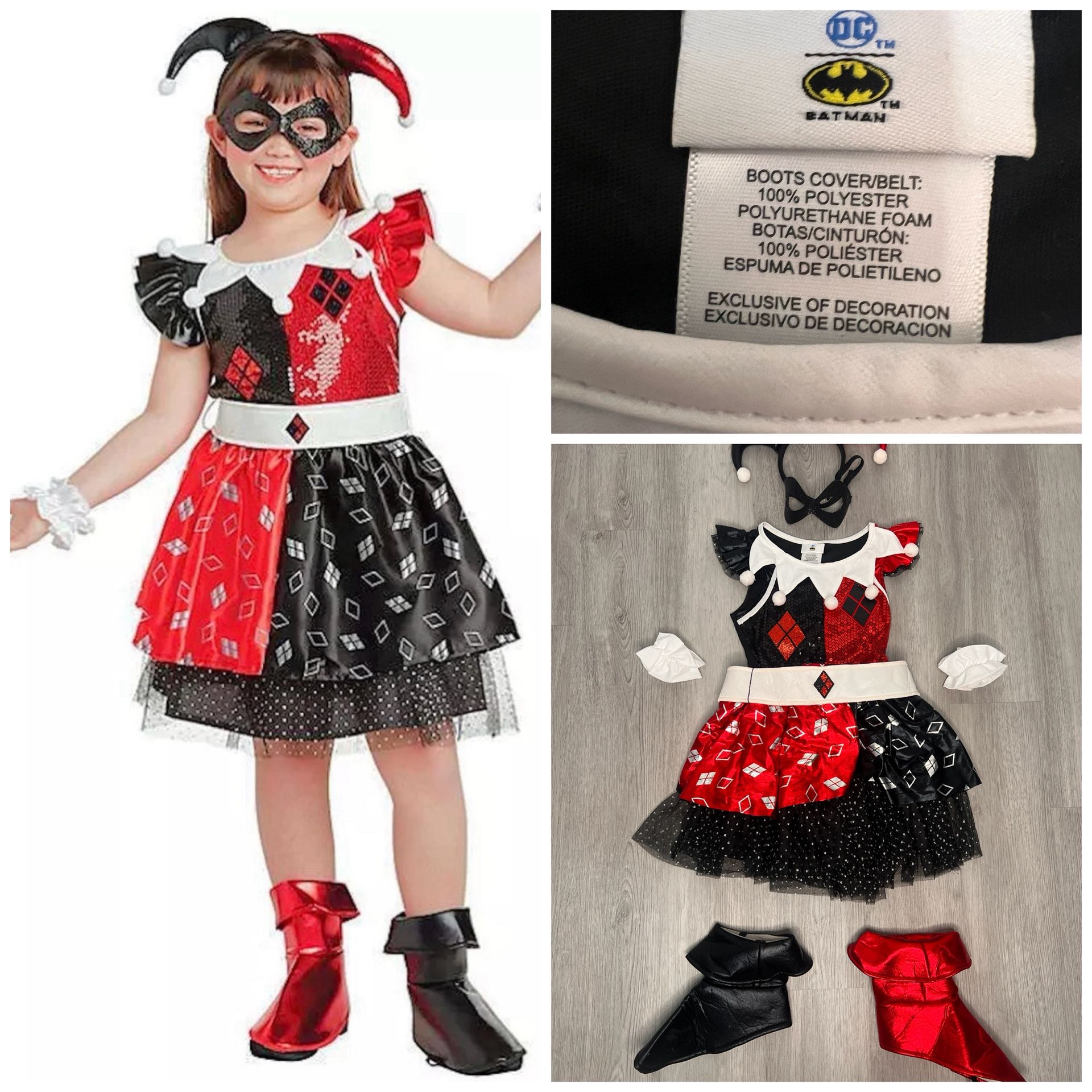 Dc Comics harley quinn Halloween Cosplay costume kids Size Small
