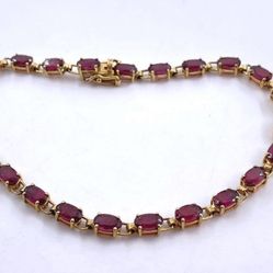 10k Solid Gold & Amethyst Bracelet for sale 