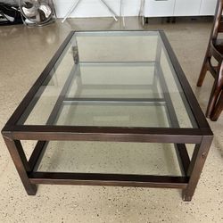 Pottery Barn Gayle Wood & Glass Coffee Table Dimensions 54 X 30