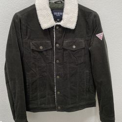 Guess Corduroy Sherpa Bomber Jacket, Large