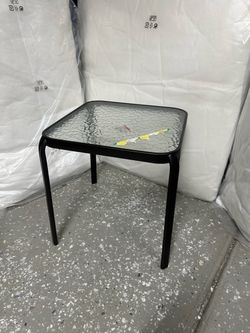 Side Table with tempered glass ( color black )