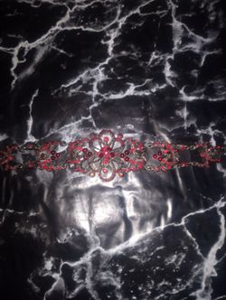 Red crystal and bead bracelet