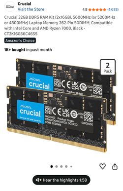 RAM 32GB DDR5 (Brand New)