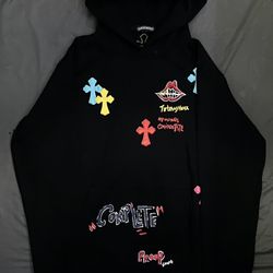 Chrome Hearts Matty Boy "Supply The Demand" Multicolor Crosses Black Hoodie (Large & XL)