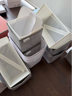 Storage Organizer Bin Set – Fabric & Plastic Storage Baskets