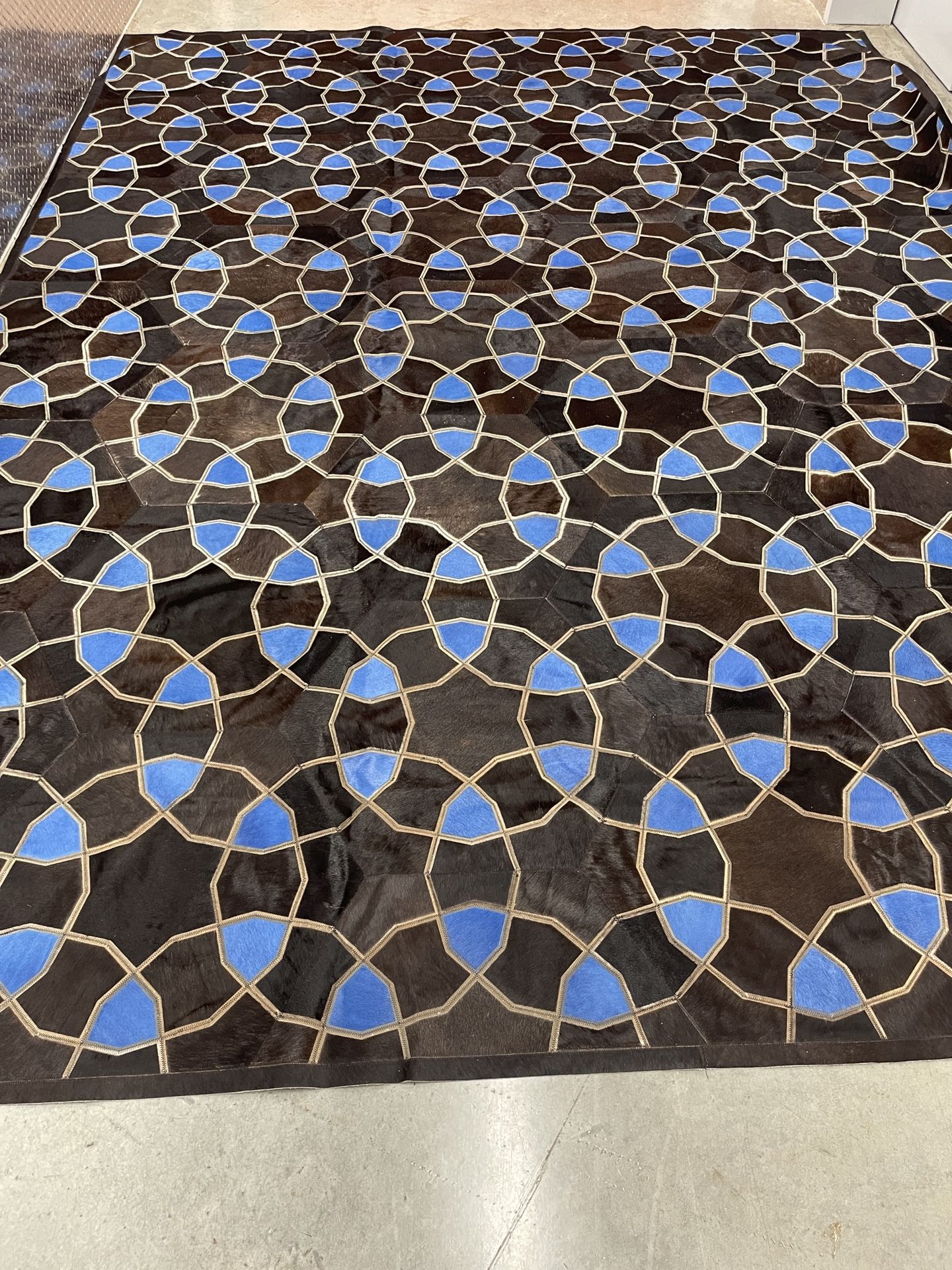 Authentic Mansour, Modern Stella Blue Area Rug A JEWEL!!