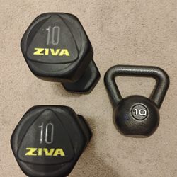 3 ×10 Lb Dumbbells