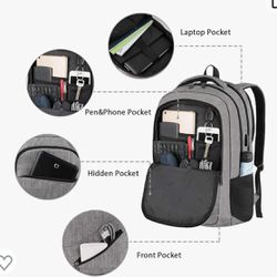 MATEIN Laptop Backpack 15.6 Inch Grey