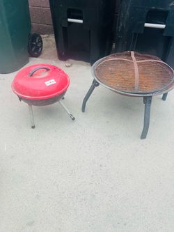 Used bbq pit and bin fire pit $10 BOTH