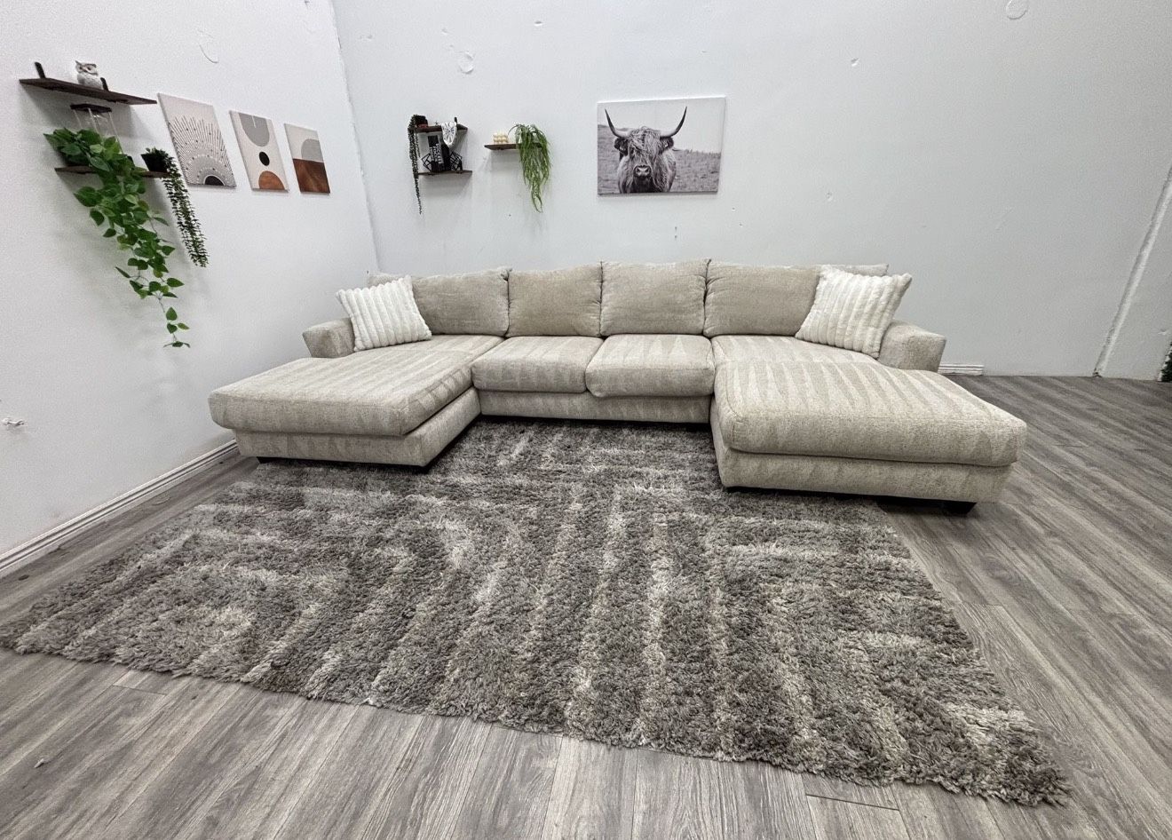 Cream Sectional Couch - Free Delivery