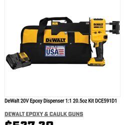 DeWalt 20 Volt Epoxy Dispenser Tool Only Brand New