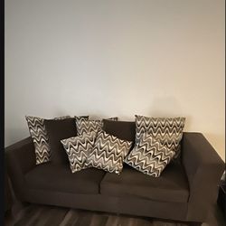 Soft brown love sofas