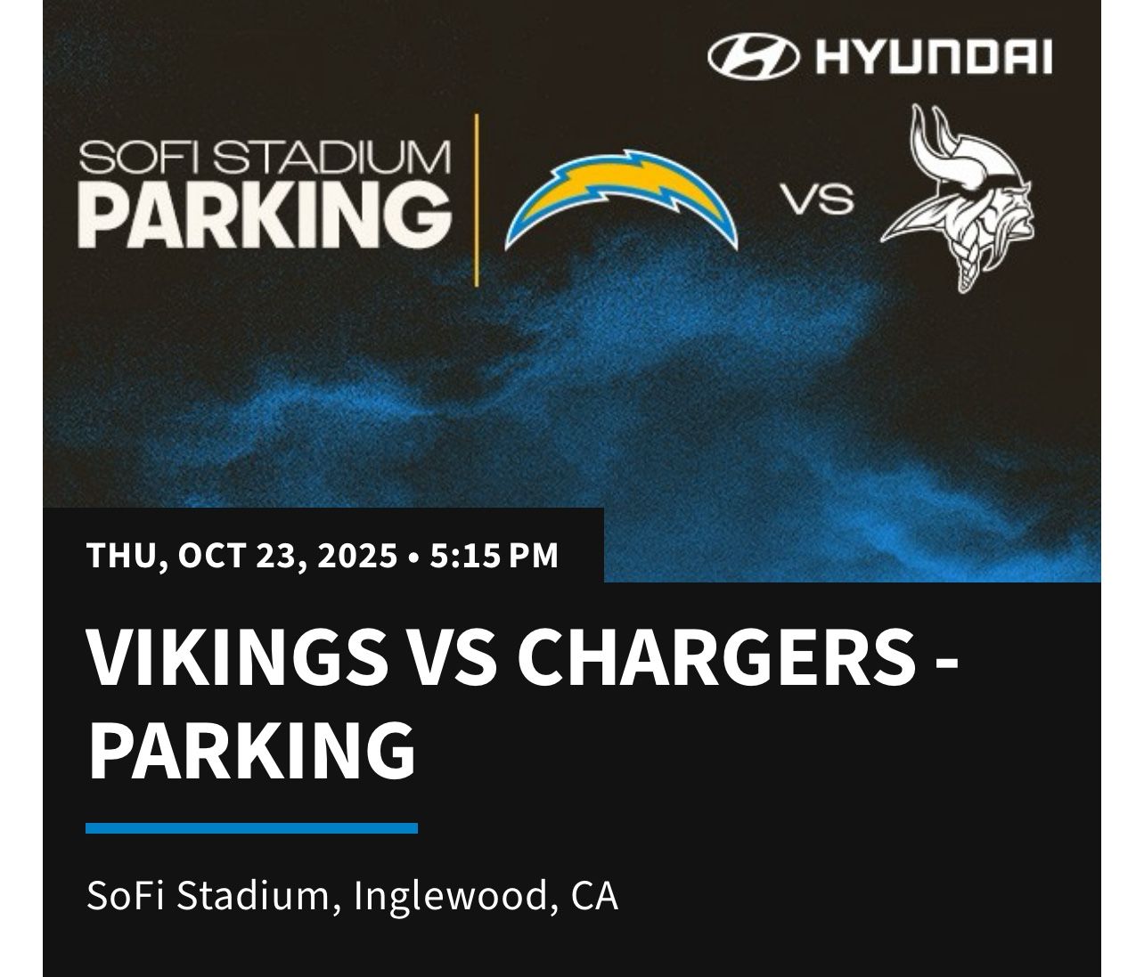VIKINGS VS CHARGERS - TAILGATE PASS PINK ZONE