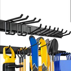 UUP 48" Garage Tool Organizer Wall Mount, 440lbs Garden Garage Storage Garage Organization with Adjustable Heavy Duty Hanging Hooks, Yard Rack Hanger 