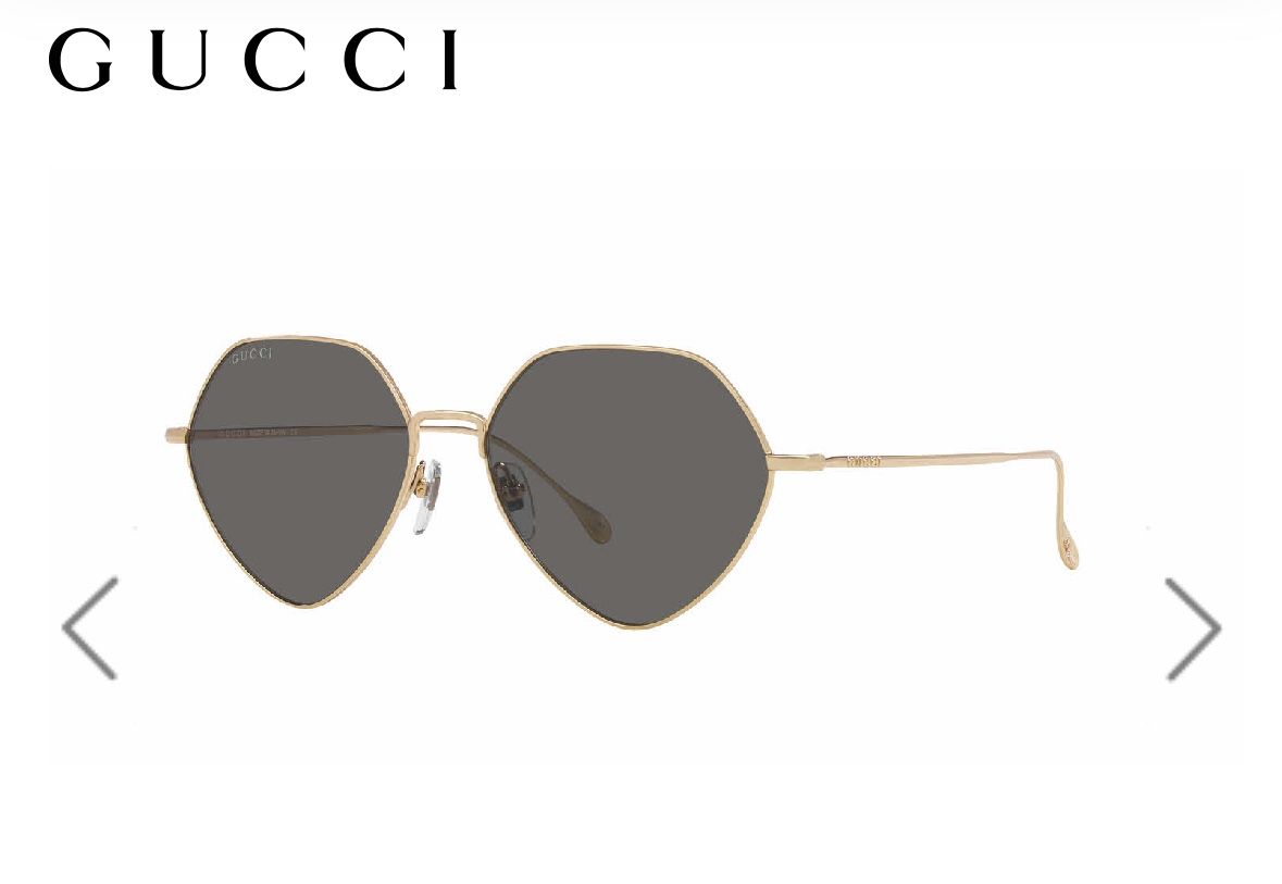 NEW Gucci Gold Geometric Sunglasses