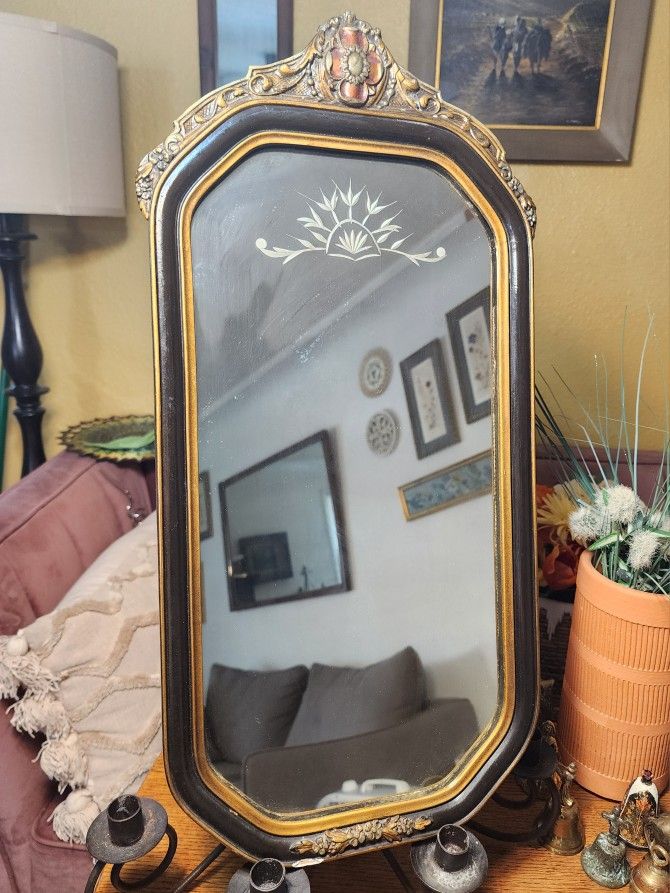 Antique Art Nouveau Framed Mirror