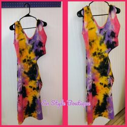 Elegant Style Extra Stretchy Body Con Maxi Cut Out  Long Summer Sweater Dress Medium Large
