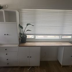  Modular Desk + Storage Cabinets (Great Condition)