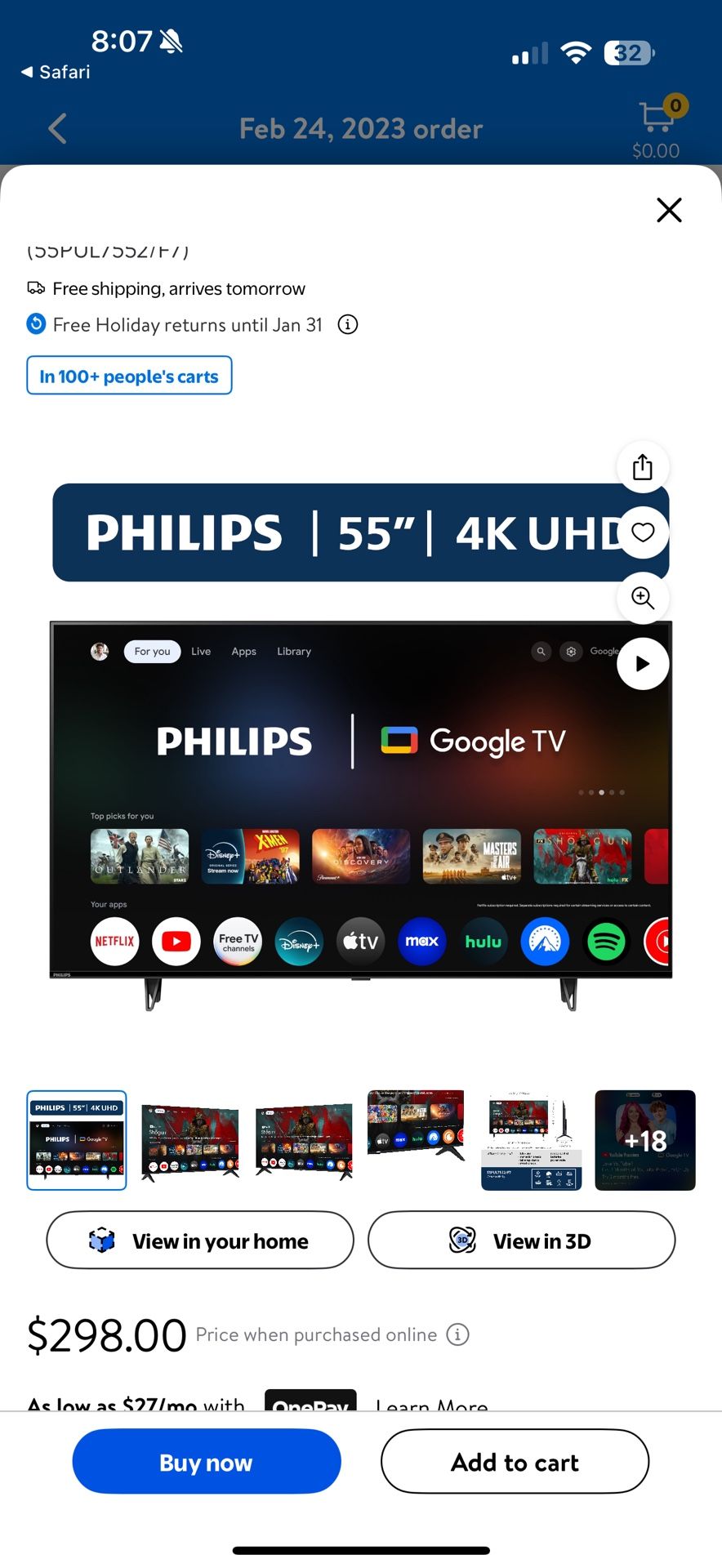 55inch Philips Google Smart Tv