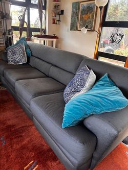 Blue gray sofa