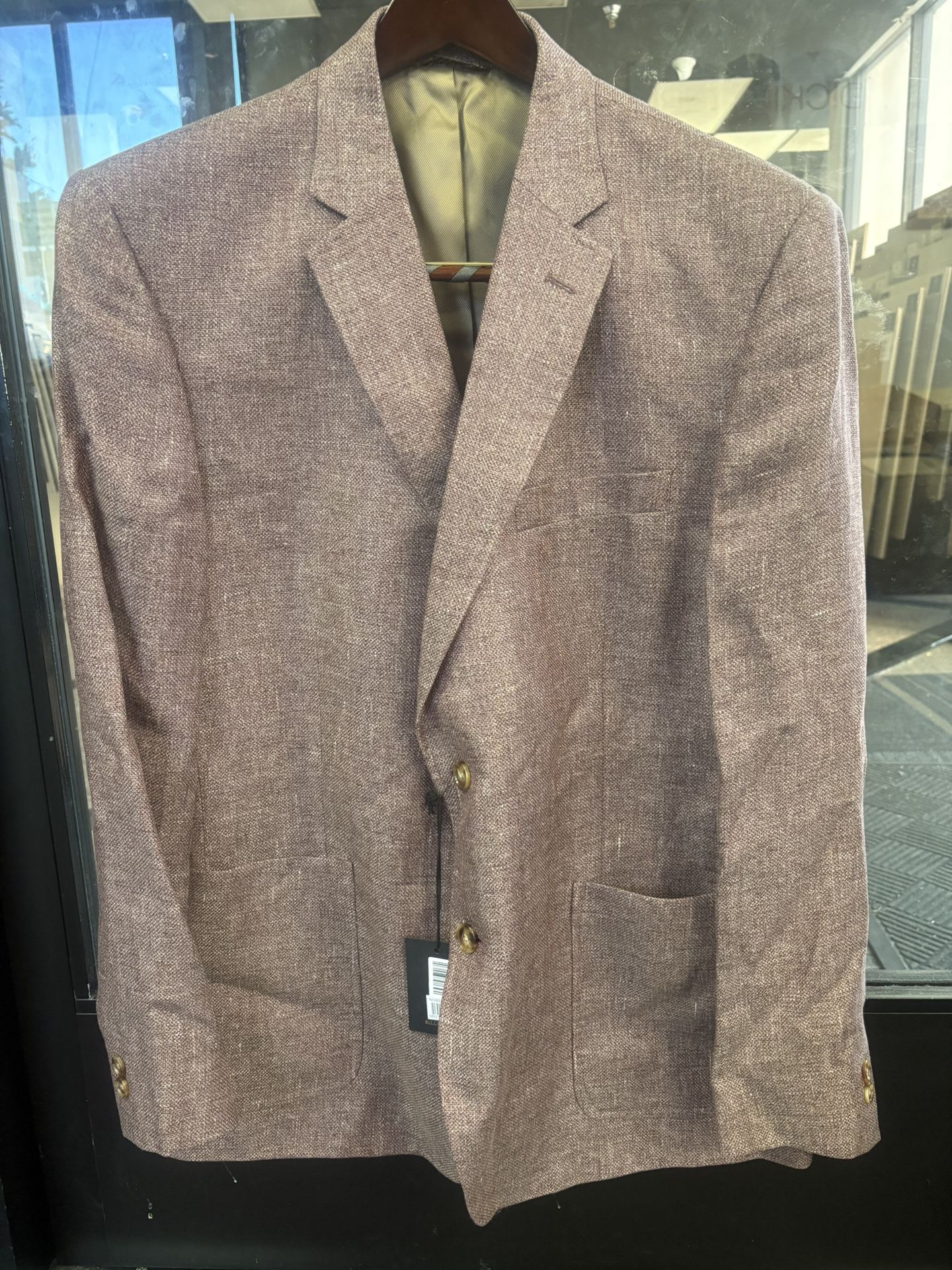 NEW with tag BILLY REID NORDSTROM Blazer suit jacket Linen Dusty Rose Men’s 46R