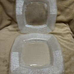 Plate Set Of 2 Glass Platters