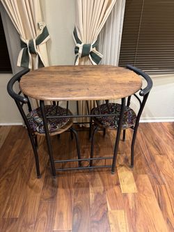 Table and two chairs
