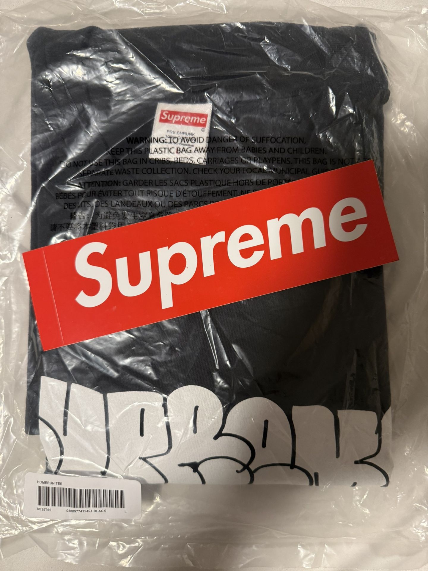 Supreme Homerun Tee / T-Shift, Black, Large