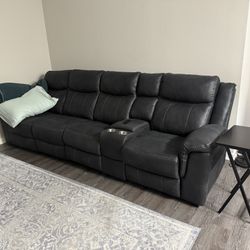 2 Recliner Sofa With Cup Holders Charcoal 