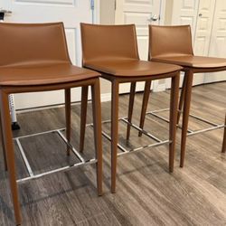 4 Brown Bar Stools