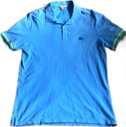 Burberry London England Aqua Polo Short Sleeve
